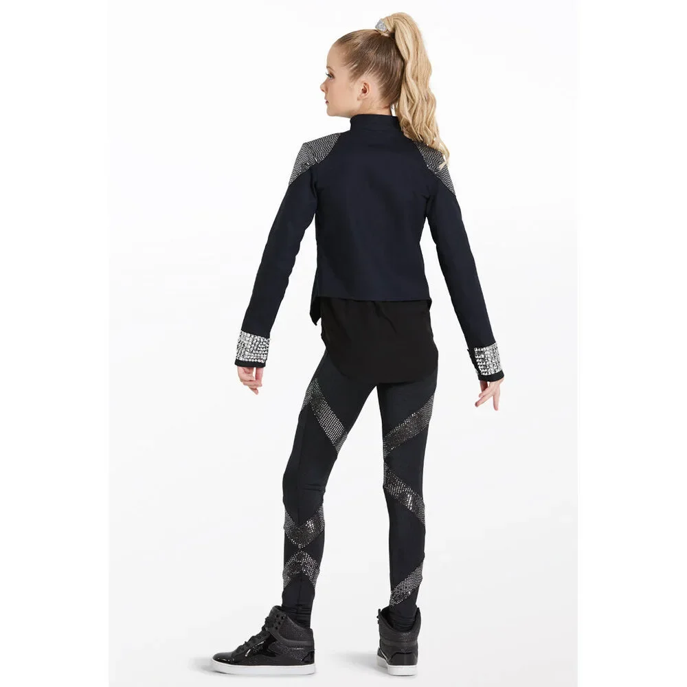 Pre-Owned Dance Costume Weissman 12290 Intermediate Child Silver 2 Pc Hip Hop S